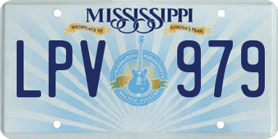MS license plate LPV979