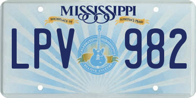 MS license plate LPV982