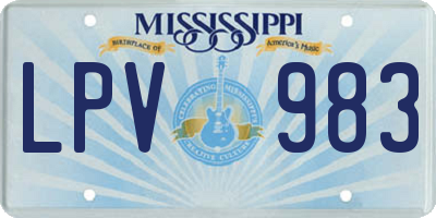 MS license plate LPV983