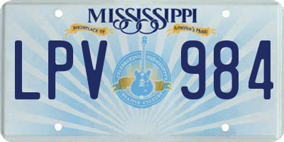 MS license plate LPV984