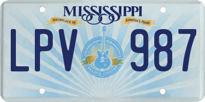 MS license plate LPV987