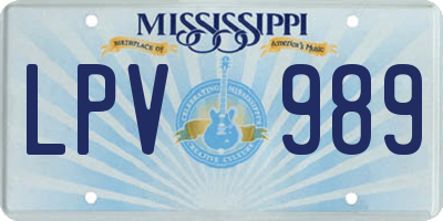 MS license plate LPV989