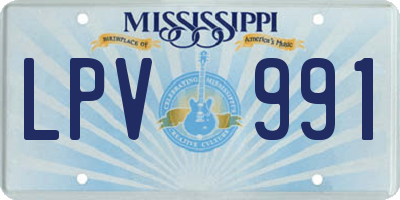 MS license plate LPV991
