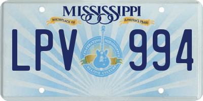 MS license plate LPV994