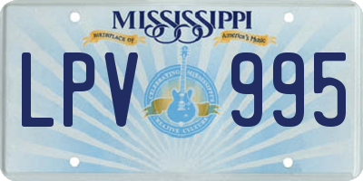 MS license plate LPV995