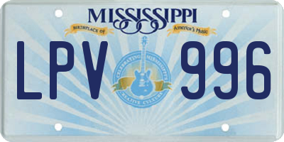 MS license plate LPV996