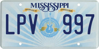 MS license plate LPV997