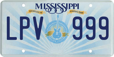 MS license plate LPV999