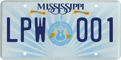 MS license plate LPW001