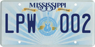 MS license plate LPW002
