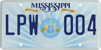MS license plate LPW004