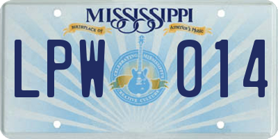 MS license plate LPW014
