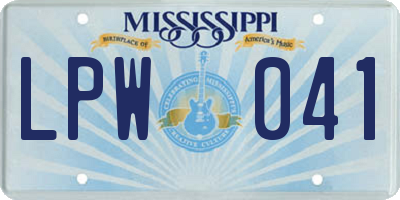 MS license plate LPW041