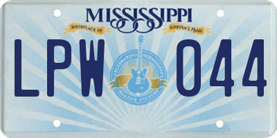 MS license plate LPW044