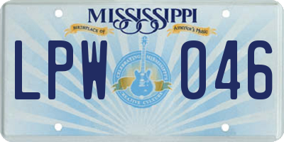 MS license plate LPW046