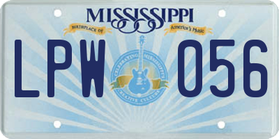 MS license plate LPW056