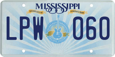 MS license plate LPW060