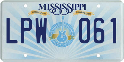MS license plate LPW061