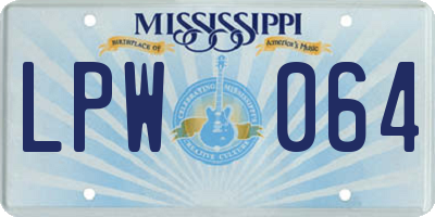 MS license plate LPW064