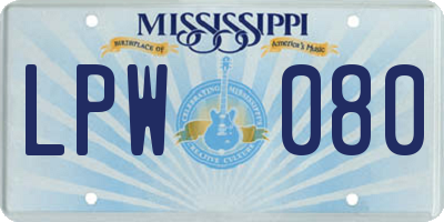 MS license plate LPW080