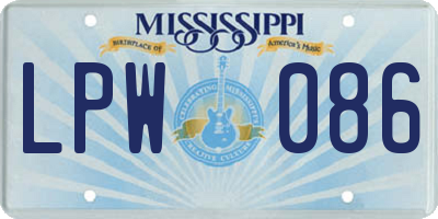 MS license plate LPW086