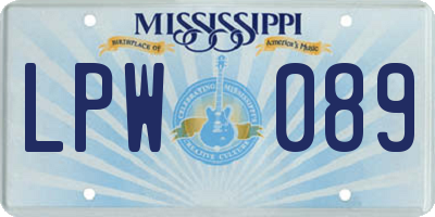 MS license plate LPW089