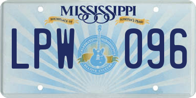 MS license plate LPW096
