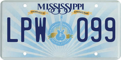 MS license plate LPW099