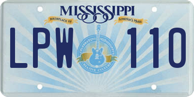 MS license plate LPW110