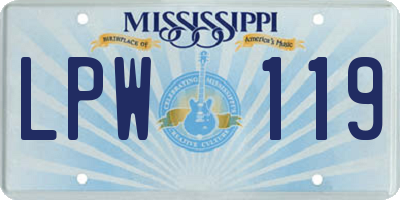 MS license plate LPW119