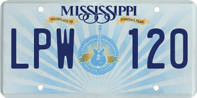 MS license plate LPW120