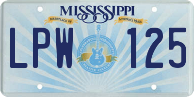 MS license plate LPW125