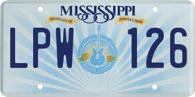 MS license plate LPW126