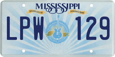 MS license plate LPW129