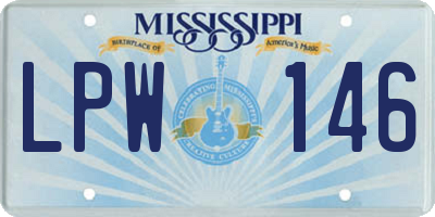 MS license plate LPW146