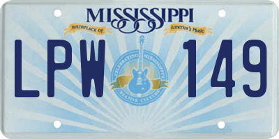 MS license plate LPW149