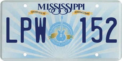 MS license plate LPW152