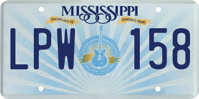 MS license plate LPW158