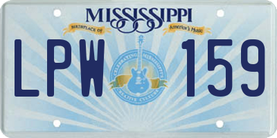 MS license plate LPW159