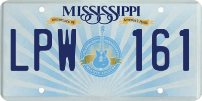 MS license plate LPW161