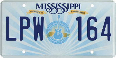 MS license plate LPW164