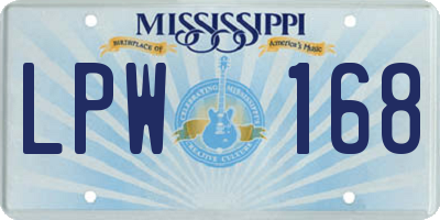 MS license plate LPW168