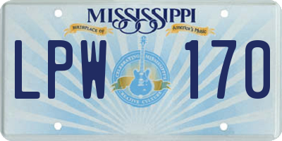 MS license plate LPW170