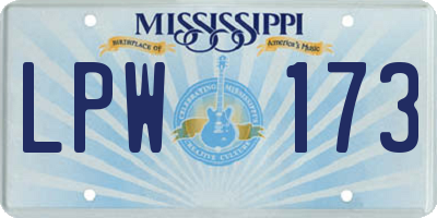 MS license plate LPW173