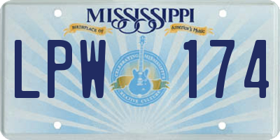 MS license plate LPW174