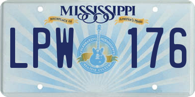 MS license plate LPW176