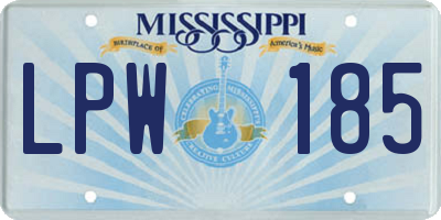 MS license plate LPW185