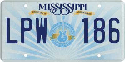 MS license plate LPW186