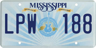 MS license plate LPW188