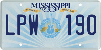 MS license plate LPW190